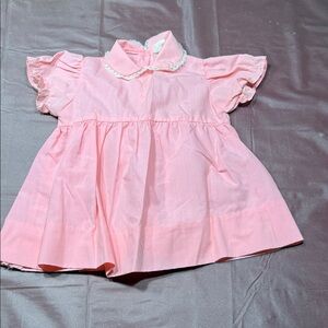 Pink Baby Dress with Lace Collar